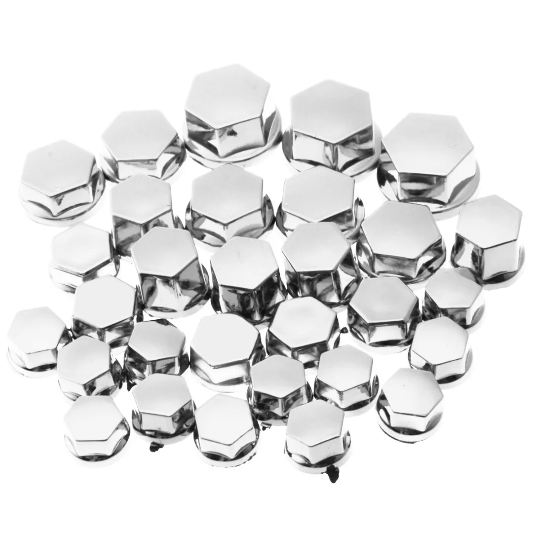 Mayitr 30pcs/Set Universal Motorcycle Chrome Plating Plastic Screw Nut Bolt Cap Cover For Yamaha Kawasaki Honda Accessories