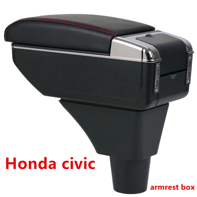 

For honda civic ep3 armrest box central Store content Storage armrest box with cup holder ashtray USB interface 2001-2006