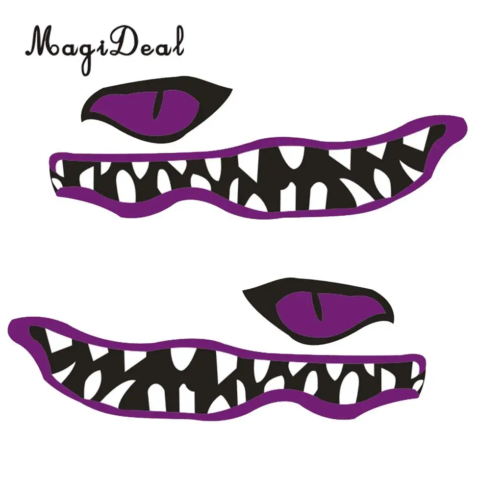 MagiDeal New 1 Pair River Monster Mouth&Eye Vinyl Decal Stickers for Kayak Canoe Fishing Boat Car Truck Yaht Dinghy Window Decor