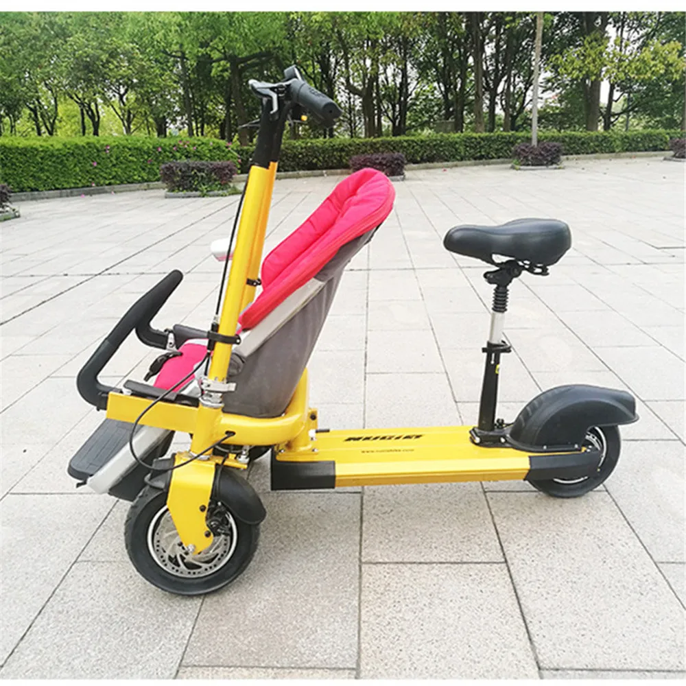 12 Inch Aluminum Alloy Removable Load 160kg Mini 36V 12Ah Electric Family Bicycle Pram Mother and Child Car Stroller02