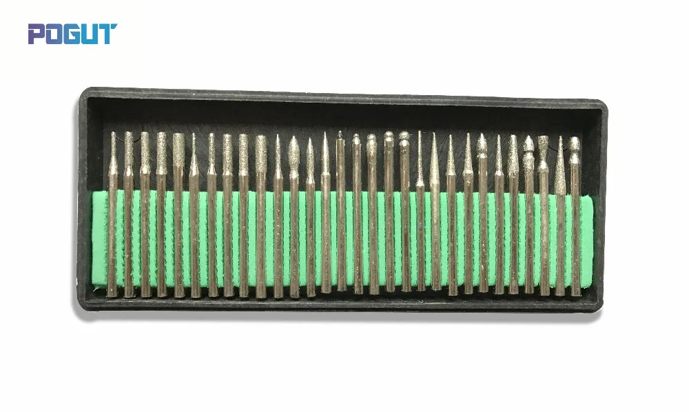 Free Shipping 30pc DIAMOND BURS bur bit set DREMEL 3mm shank Rotary Tool Drill Bit for grinding jade, stone, marble glass Free Shipping 30pc DIAMOND BURS bur bit set DREMEL 3mm shank Rotary Tool Drill Bit for grinding jade, stone, marble glass