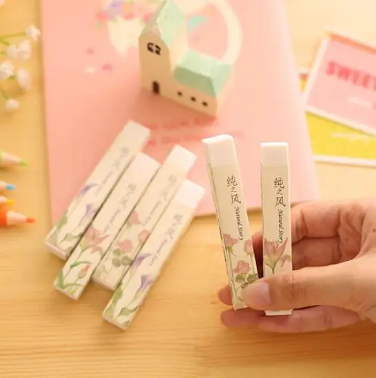 Flash Deal 500pcs/lot Creative Stationery Supplies Kawaii Cartoon Pencil Erasers for Office School Kids Prize Writing Drawing Student Gift 5