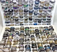 Wholesale Bulk Lots 100pcs Men Women Fashion Stainless Steel Rings TOP DESIGN MIX Wedding Engagement Band Ring Trendy Jewelry 1