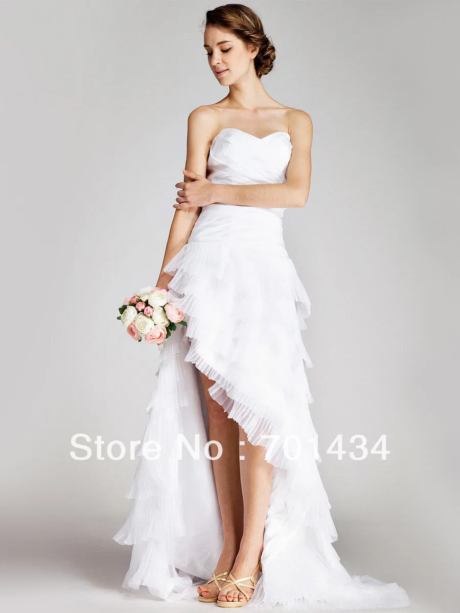 asymmetrical hem wedding dresses