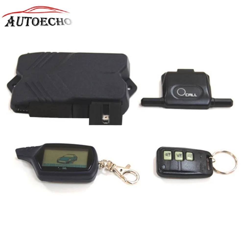 

Russian Version Accessories+Engine Autostart LCD Remote Control+Tamarack Key Case Two Way Car Alarm System Twage For Starline B9