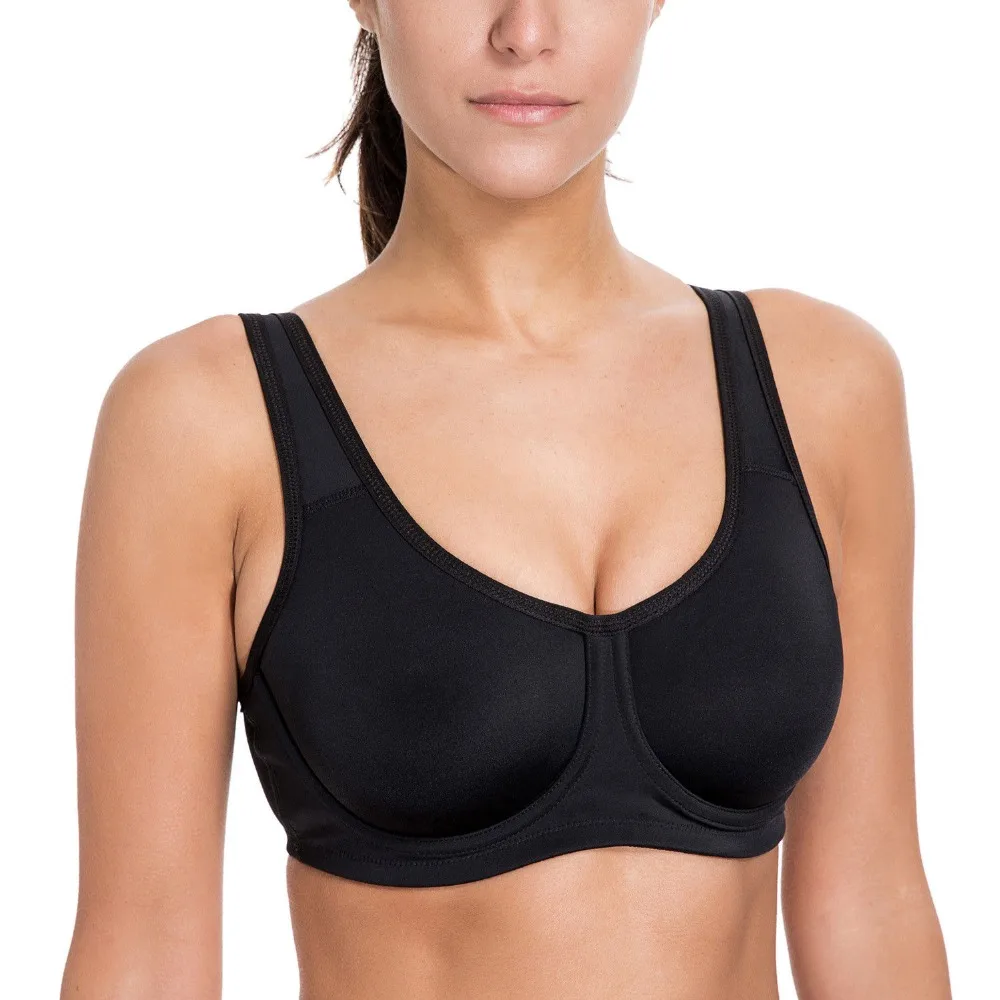 

Women's Sports Bra Max Control Solid High Impact Plus Size Underwire