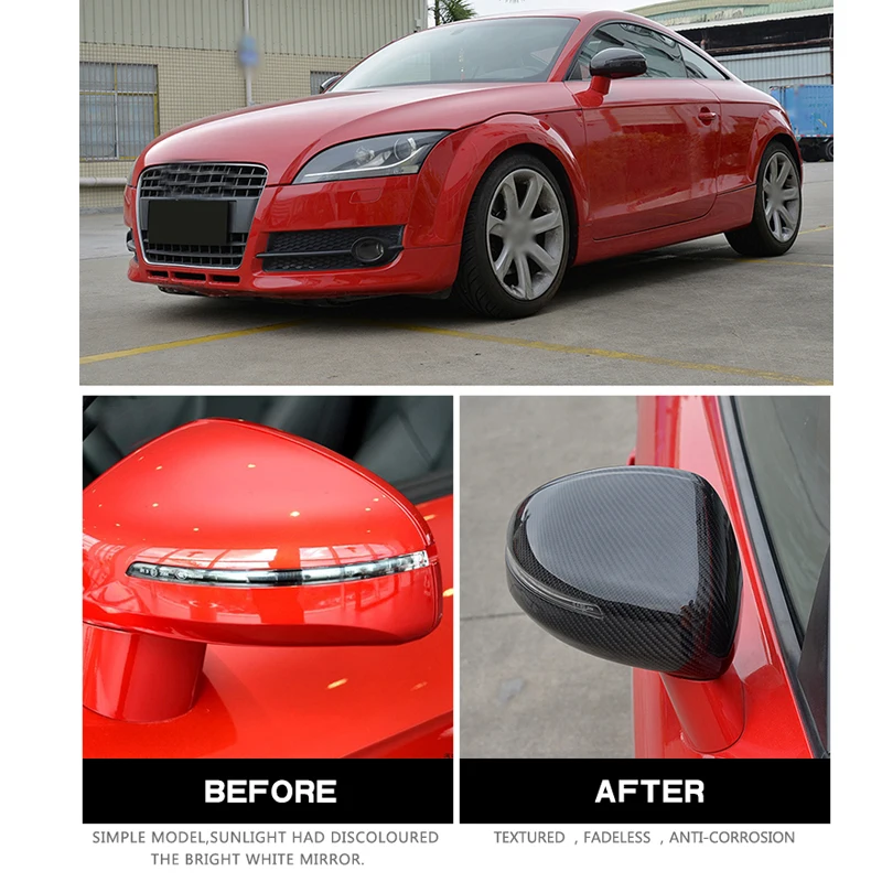 Замена зеркала для Audi 8J TT TTS 2006 2014 & R8 2007 2011 хром ABS не GT|carbon fiber mirror cover|carbon coverside cover |
