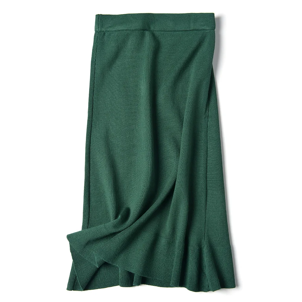 

purple black green flexible stretch high waisted midi a line knitted skirts for women womens skirts saia saias faldas falda