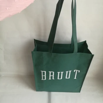 

wholesales 1000pcs/lot Reusable Dark Green Non Woven Shopping Bag Large Capacity Grocery Tote Bag for Clothing Store Shopping