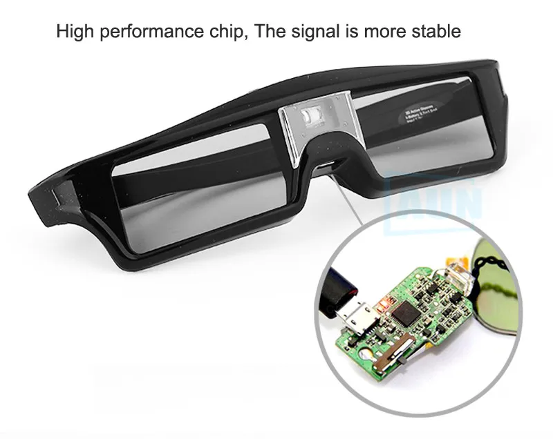 Аун lcd активные 3D очки-жалюзи очки использовать для всех DLP проектора, встроенный 3,7 в литиевая батарея. Сигнал DLP LINK DL01