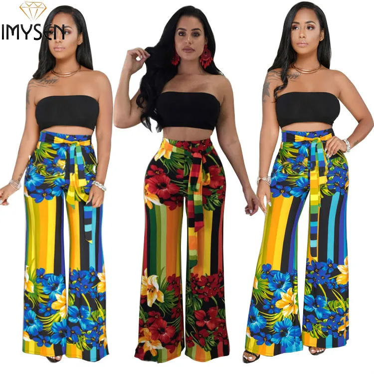 IMYSEN Summer Autumn Casual Women Suits Strapless Camisole Tops Printed