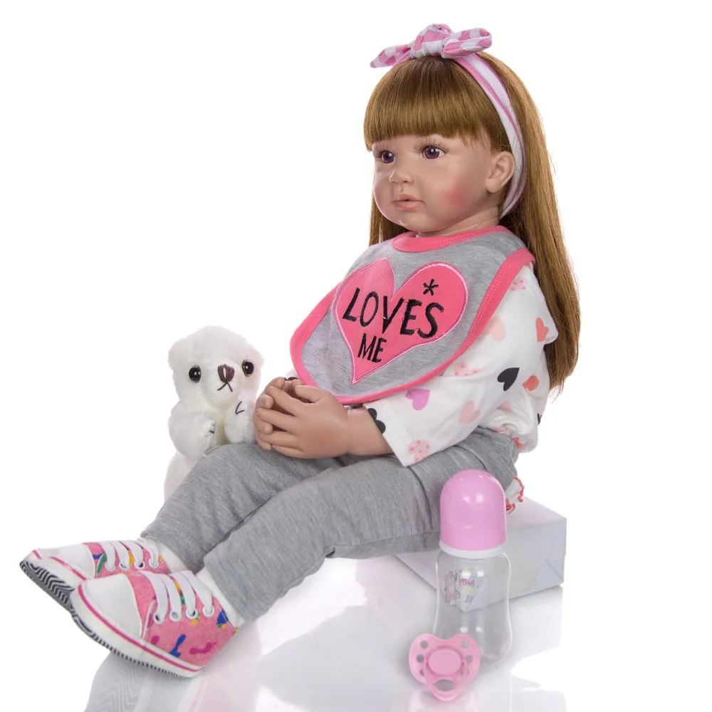 60CM big reborn toddler princess girl doll Silicone vinyl reborn dolls realista bebes reborn Bonecas child gift toys