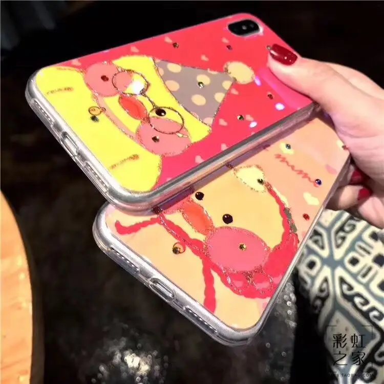 Чехол с 3D синим светом для iPhone X duck шикарный мягкий чехол телефона из ТПУ чехлы iphone