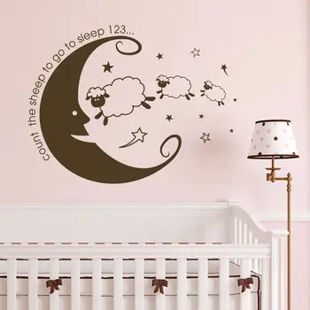 

Count The Sheep Bedroom Wall Vinyl Sticker declas Nursery home decor Transter free shipping