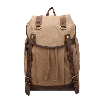 

Men's Women's Canvas Leather Cotton Bag Rucksack Mountaineering Book Laptop Backpack School Casual Backpacks for Travel