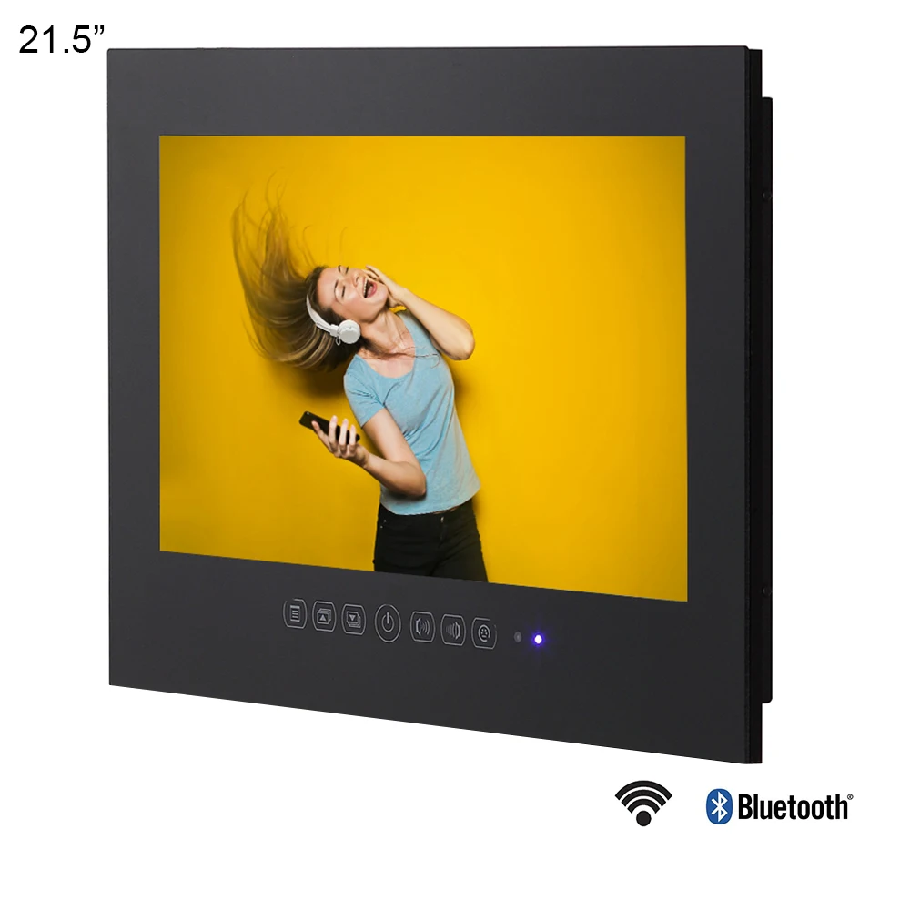 Special Offers Souria 21.5 inches Smart Bathroom LED Waterproof Luxury TV with Bluetooth Frameless Shower 1080P Black