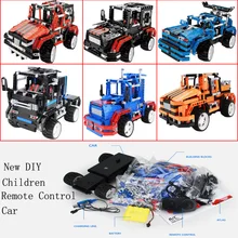 2017 New DIY Splicing Remote Control Car Toys Puzzle Educational Birthday Christmas Party Gift Children ‘s Toys