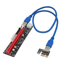 Pci-E Интерфейс удлинитель Pci-Ex1 X16 Графический Расширение карты кабель Usb3.0 Видеокарта адаптер кабель 3 в 1 блок питания