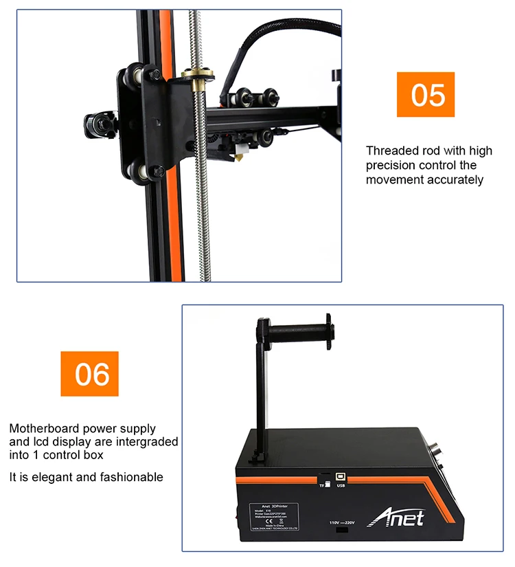 Anet E10 E12 A8 A6 3d принтер большой размер печати высокая точность Reprap i3 DIY 3d принтер комплект с 10 м/1 кг нити