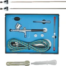 ABEST Двойное действие Аэрограф 0,2+ 0,3+ 0,5 мм 7cc распылитель краски ing пистолет комплект полный комплект со шлангом для AB130K2