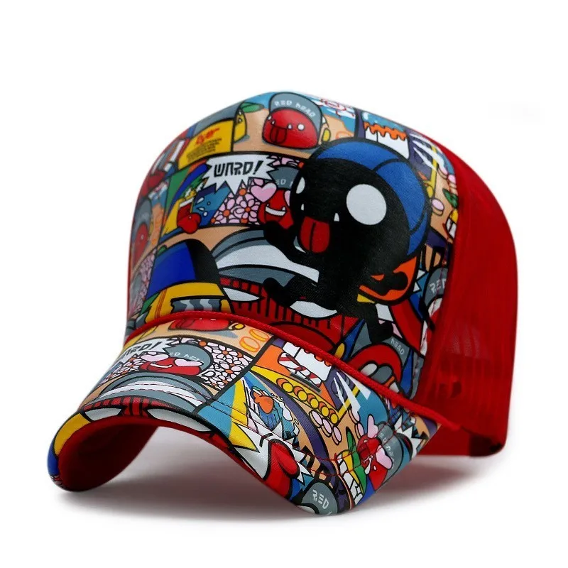 Летние солнцезащитные шляпы для взрослых, мужские крутые хип-хоп панк-рок кепки для грузовиков, женская модная сетчатая бейсболка s - Цвет: A21