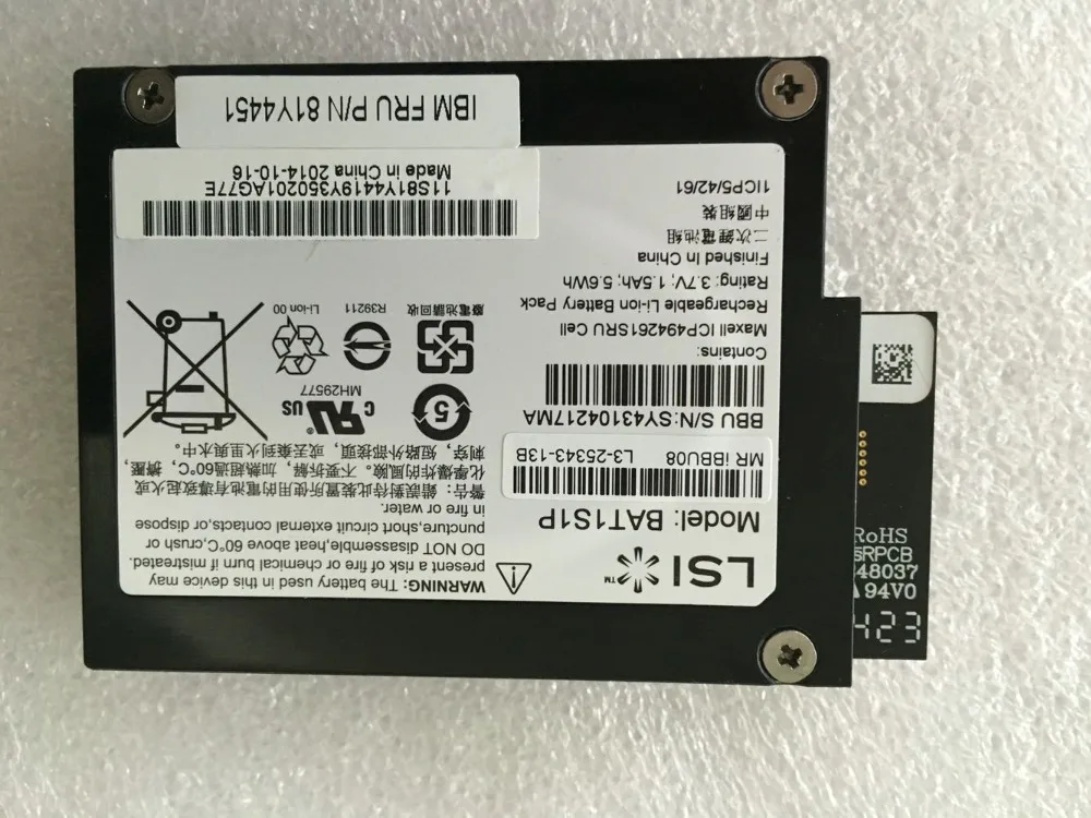 Адаптер RaidStorage Server Aid M5000 M5014 M5015 M5025 81Y4451 BAT1S1P L3 25343 02B аккумулятор б/у (без