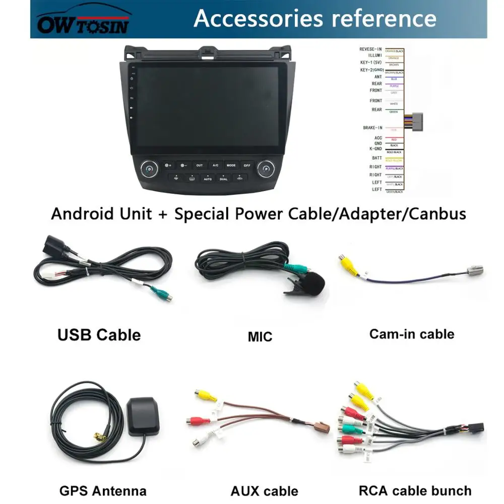Best 10.1" IPS 8Core 4G+64G Android 9.0 Car DVD Radio Player GPS For Honda ACCORD 7 2003 2004 2005 2006 2007 DSP CarPlay Parrot BT 5