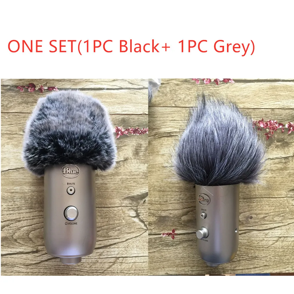 

Deat cat Blue mantis high quanlity Outdoor artifical fur wind microphone cover muff windscreen shield for Blue yeti 1set( 2pcs)