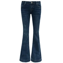 ACRMRAC женские весенние и осенние средней талии большого размера Эластичность Тонкие маленькие расклешенные брюки длинные брюки джинсы женские