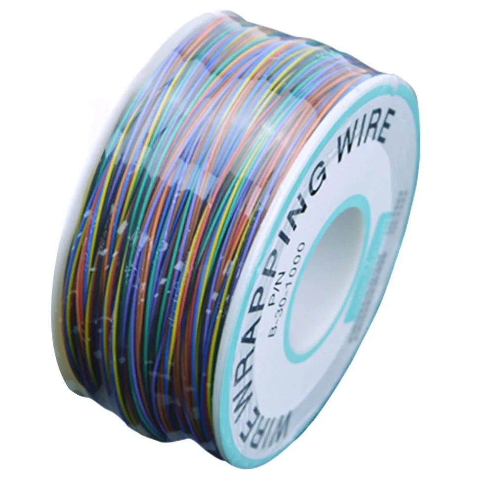 

8 color Wrapping Wire 200 Meters AWG30 Cable OK Line PCB Flying Jumper Wire Tinned Copper Solid PVC insulation