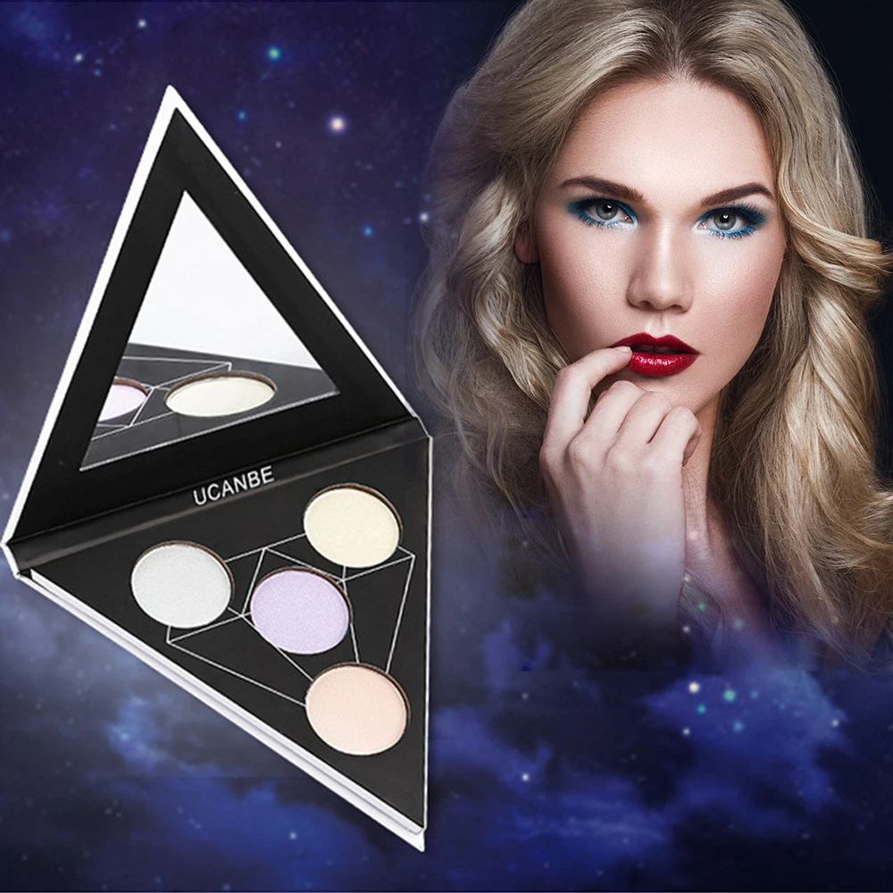 UCANBE Hot Triangle Glitter Eyeshadow Makeup Palette Holographic Shade Eye Lip Face Makeup