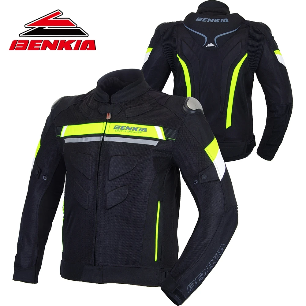 BENKIA мотоциклетная ветрозащитная куртка, мотоциклетная Мужская мотоциклетная куртка для мотокросса, куртка для мотокросса, съемная ветрозащитная подкладка, мотоциклетная защита JW29