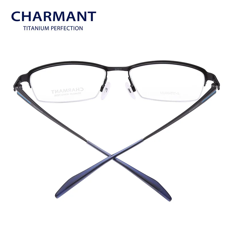CHARMANT Pure Titanium Eye Glass Frame for Men Half Rimless Optical Glasses Beta Titanium Spectacles Frames CH10320