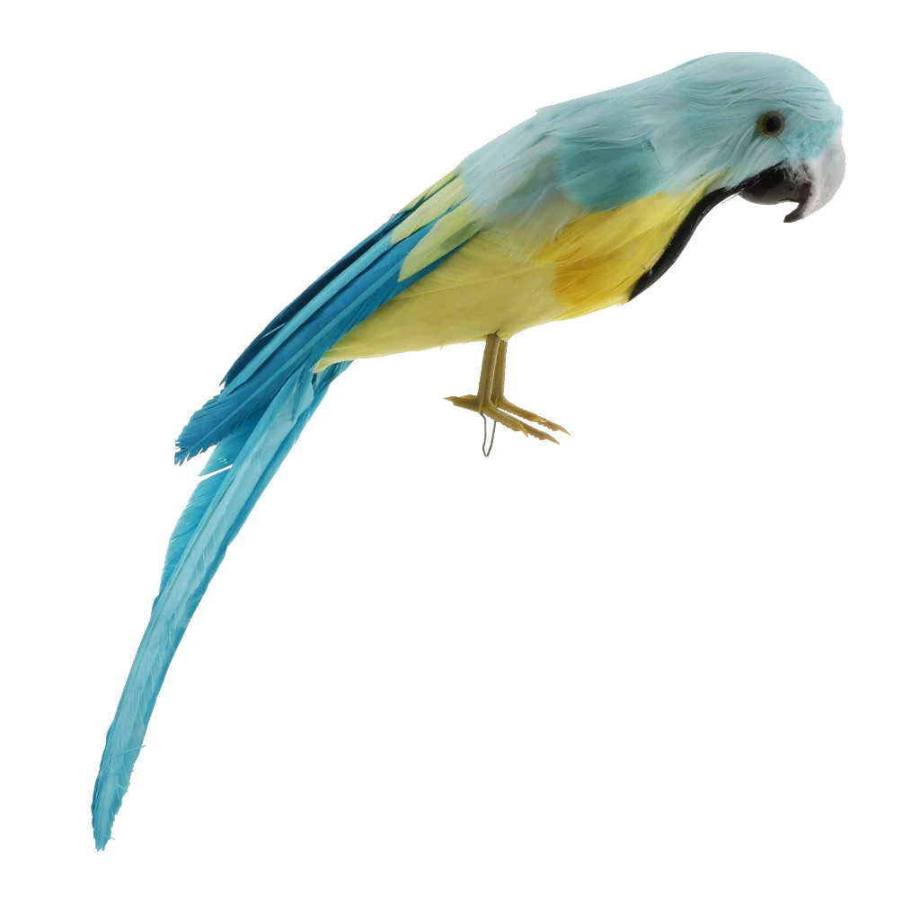 Simulation Parrot Model Artificial Feather Bird Animal Figurine Home Garden Sculptures Yard Law Ornament Decor Fancy Dress Party
