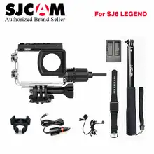 Оригинальный SJCAM мотоцикл Водонепроницаемый чехол + Автомобильное зарядное устройство + микрофон + пульт часы + монопод + двойной зарядное устройство для SJ6 Легенда действие Камера