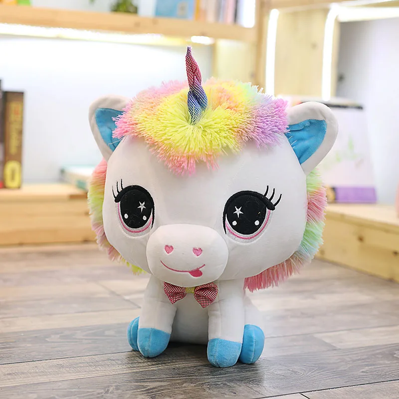35 см Плюшевые игрушечные единороги милые мягкие радужные игрушечные единороги большая голова животное игрушечная лошадь для девочек
