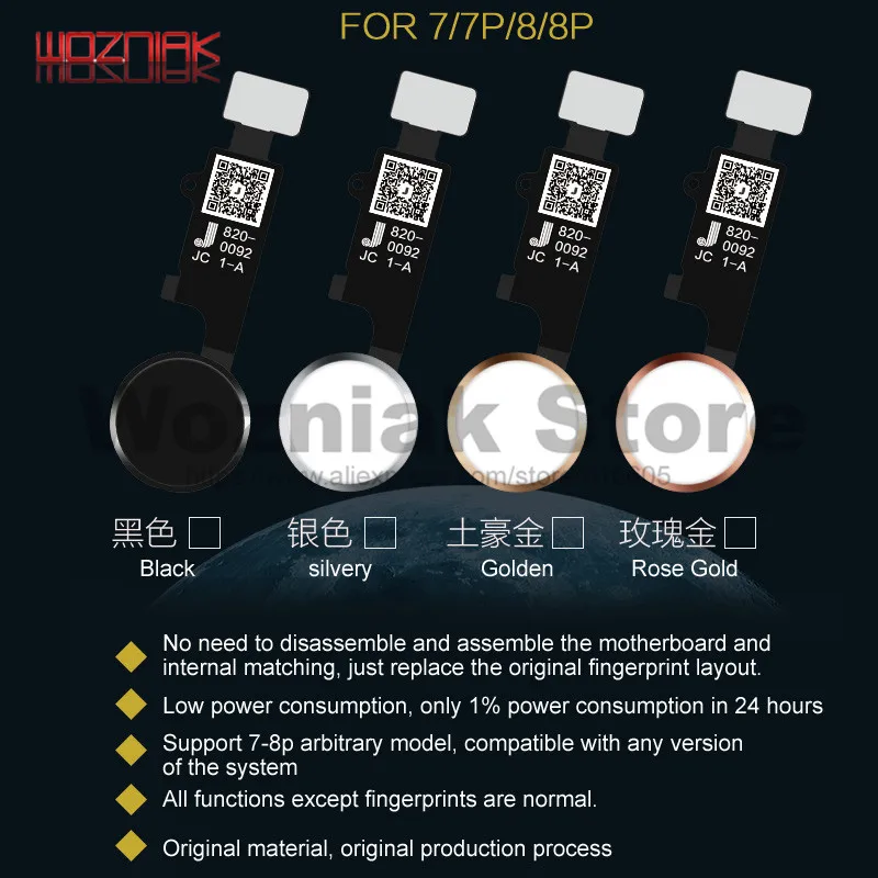 

JC TOUCH ID Repair of fingerprint keys For iPhone 8p 8g 7plus 7g universal Repair Fingerprint key Flex Cable