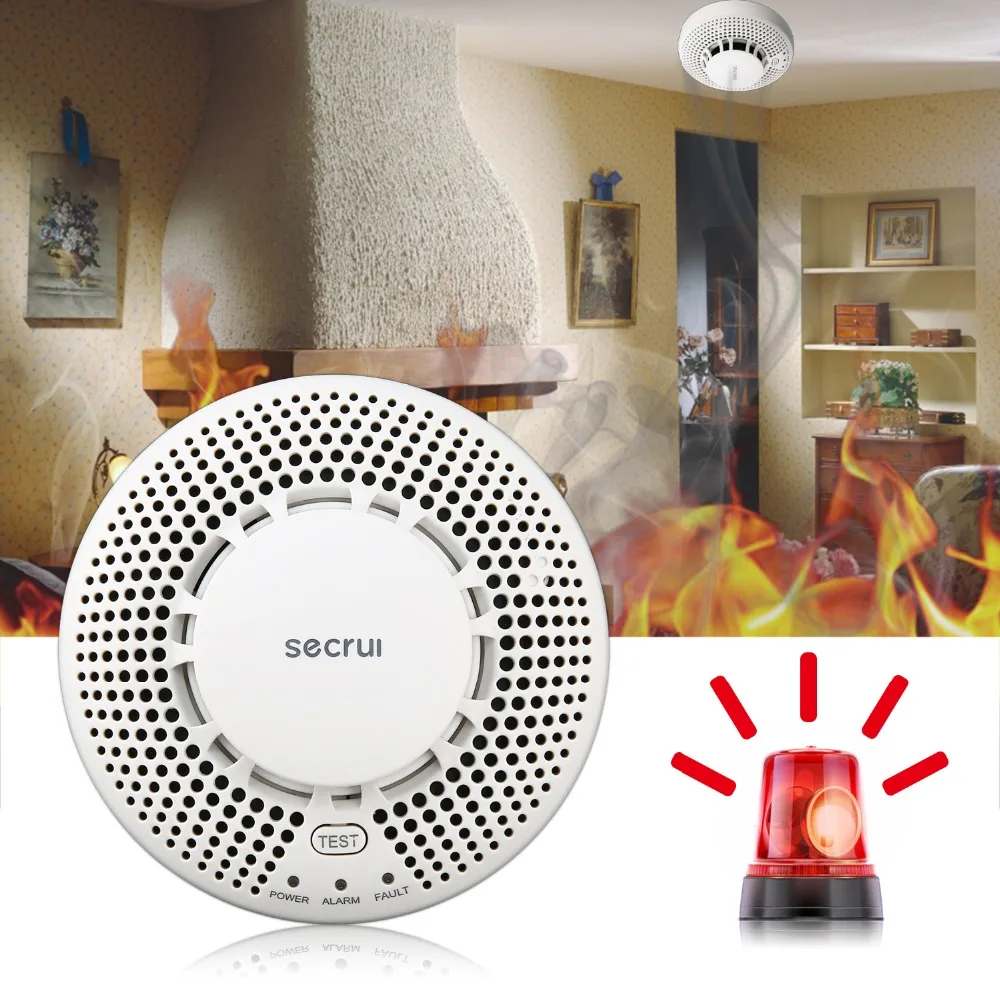 

Secrui SD05 433MHZ Fire Smoke Detector Smokehouse Combination Fire Smoke Alarm Home Security System Firefighters Combination