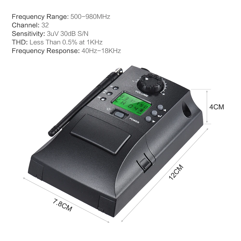 Портативный UHF инструмент Беспроводная микрофонная система с приемником и передатчиком 32 каналов для электрогитары