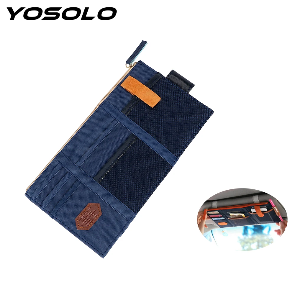 YOSOLO Sunshade Storage Bag Sun Visor Storage Pouch Multi Function Sunshade Cover Auto Stowing Tidying Car-styling YOSOLO Sunshade Storage Bag Sun Visor Storage Pouch Multi Function Sunshade Cover Auto Stowing Tidying Car-styling