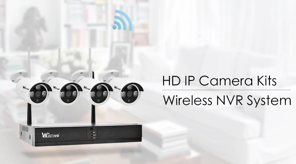 Wistino CCTV Wifi NVR Kits Outdoor Security IP Camera Waterproof IP66 Wireless Video Monitor P2P Surveillance Cameras System Kit XMeye (1)