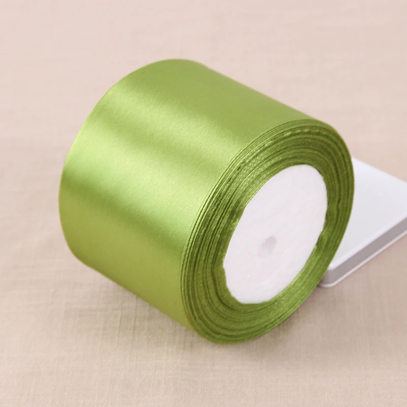

A Roll 7.5cm Width 25Yards Polyester Ribbons Olive green Satin Fabric Ribbon Wedding Supplies Handmade DIY Accessories Gift Wrap