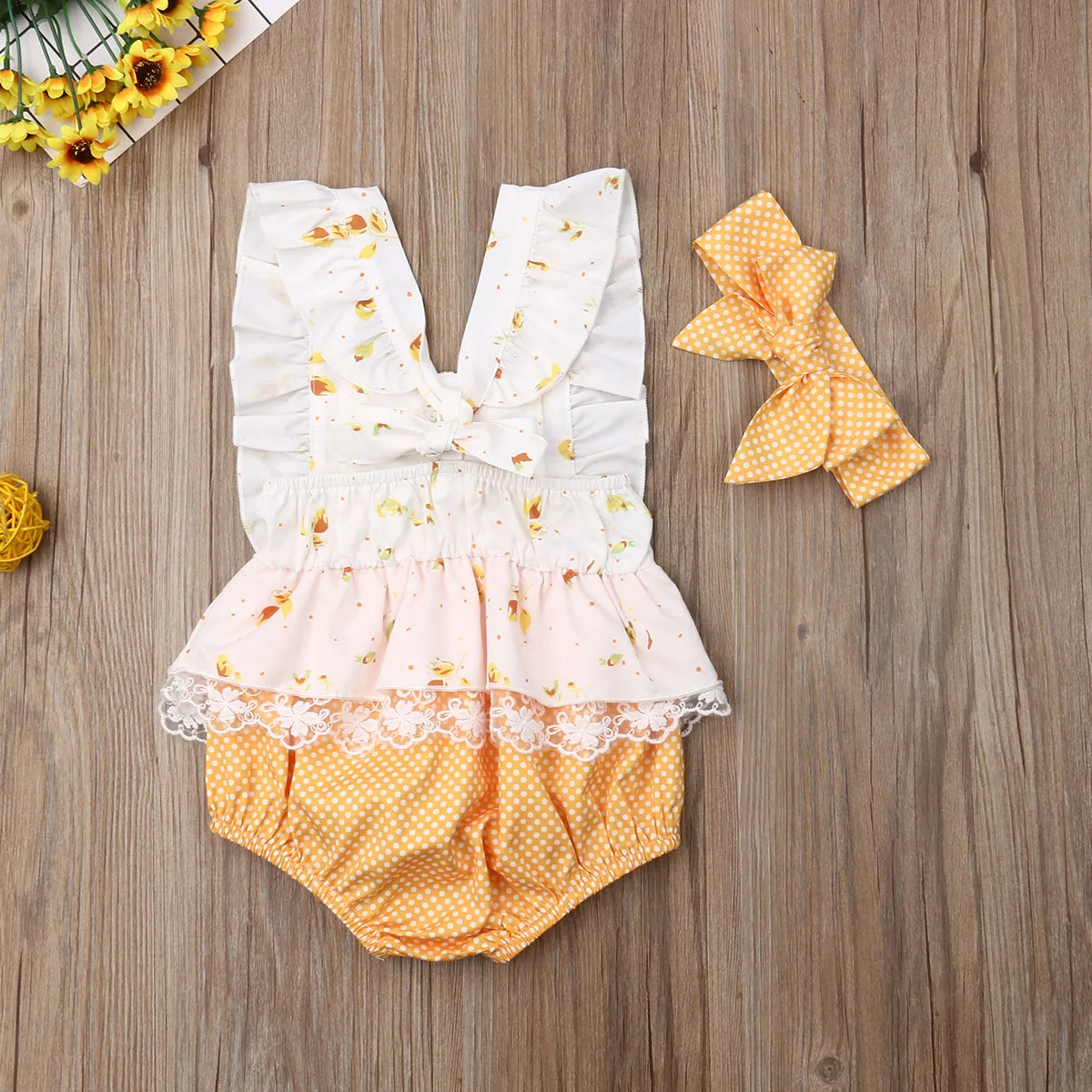 Детский комбинезон с цветочным принтом для новорожденных девочек 0-24 месяцев, милый кружевной комбинезон с оборками, комбинезон с цветочным принтом, костюмы без рукавов для маленьких девочек, летняя одежда