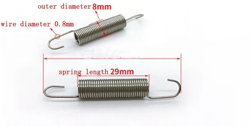 5 шт. пружинная тяга крючок из нержавеющей стали, напряжение тяги Длинный крючок возвратной линии diameter0.8mm