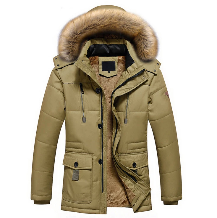 

2018 Winter jackets Men casual thicken warm coats New fashion fur collar hooded Waterproof Windproof Men parkas Big Size 5XL