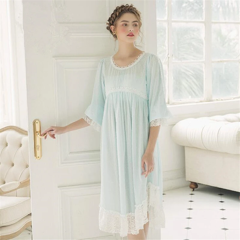 

Cotton Sleepwear Vintage Dress Women Nightgown Casual Sleepwear Women Night wear