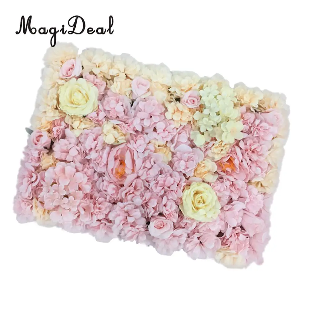 Artificial Flower Roses Wall Panel Wedding Stage Backdrop Home Shop Window Decorative Forals 7 Colors Pick
