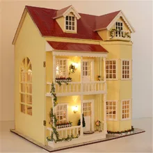Fairy Tale Home Large Villa House for Dolls Wooden Toys Cute Families House Educational Toys Kids Gifts Juguetes Brinquedos sylvanian families house diy french coffee trip handmade house wooden toy crafts for children toys for girls juguetes brinquedos