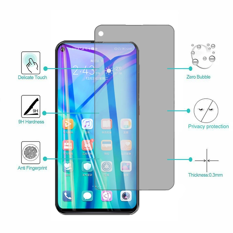 10D Curved Tempered Glass Film For Samsung Galaxy S9 S8 S10 Plus S10e Privacy Full Protect Screen Protector For Galaxy Note 9 8