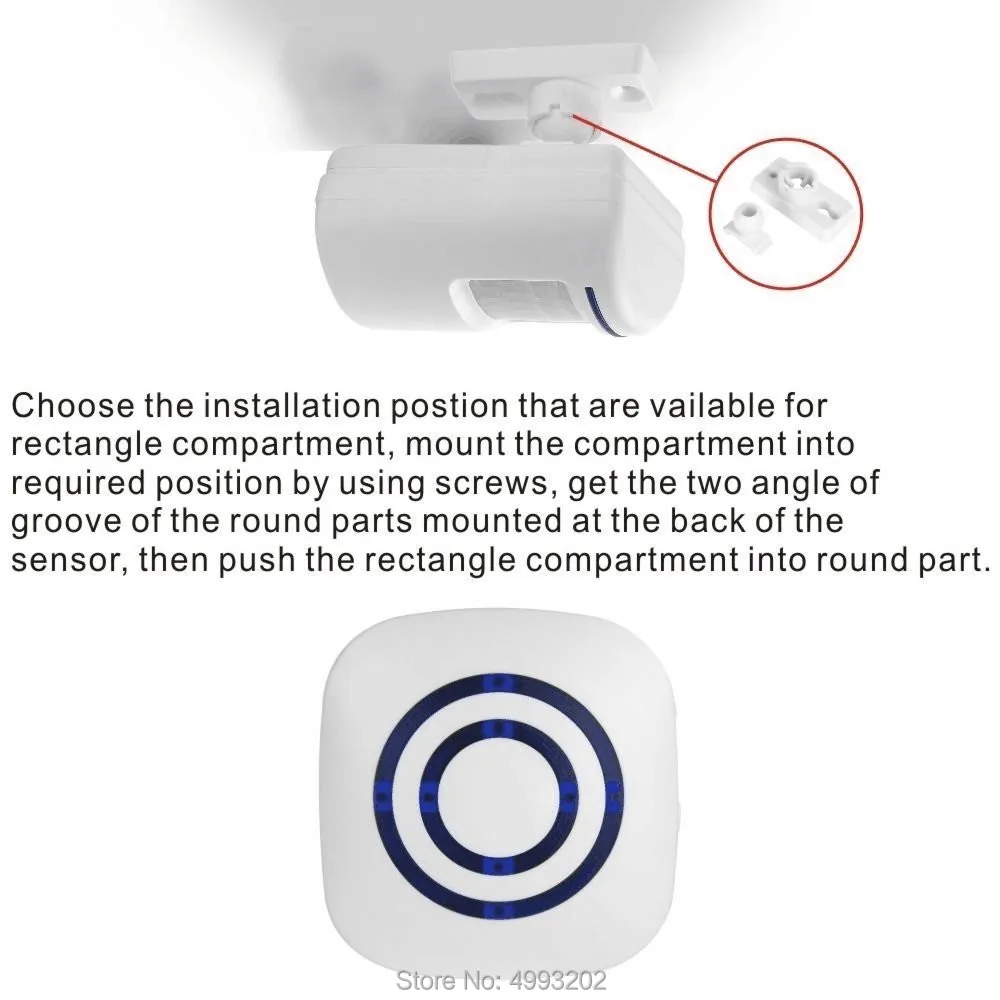 Движения сенсор сигнализации, беспроводной охранных сигнализация на входе, движения распознавание сенсором оповещения с 2 и 1 приемник